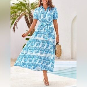 Blue Floral Maxi Dress